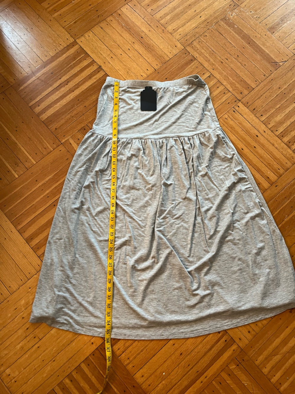 NWT Soft Heather Gray Drop Waist Maxi Skirt with Elastic Waist